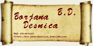 Borjana Desnica vizit kartica